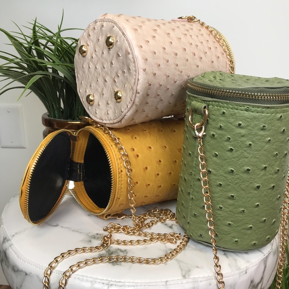 ‼️ Olive Green Ostrich Mini Purse Bag With Strap - Picture 6 of 6